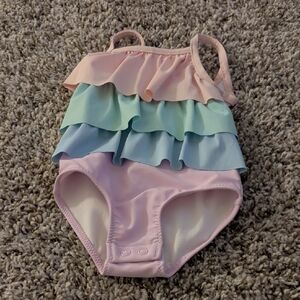 6/$35 Carter's Pastel Ruffle Kids Swim One Piece
